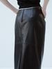 Beleudemaleu European Lambskin Straight Midi Skirt