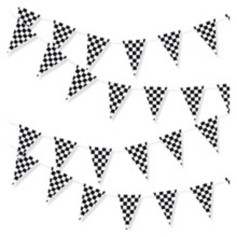 10m Longer Black and White Checkered Flag Theme Party Supplies Race Car Birthday Banner Decoration Birthday Decoration