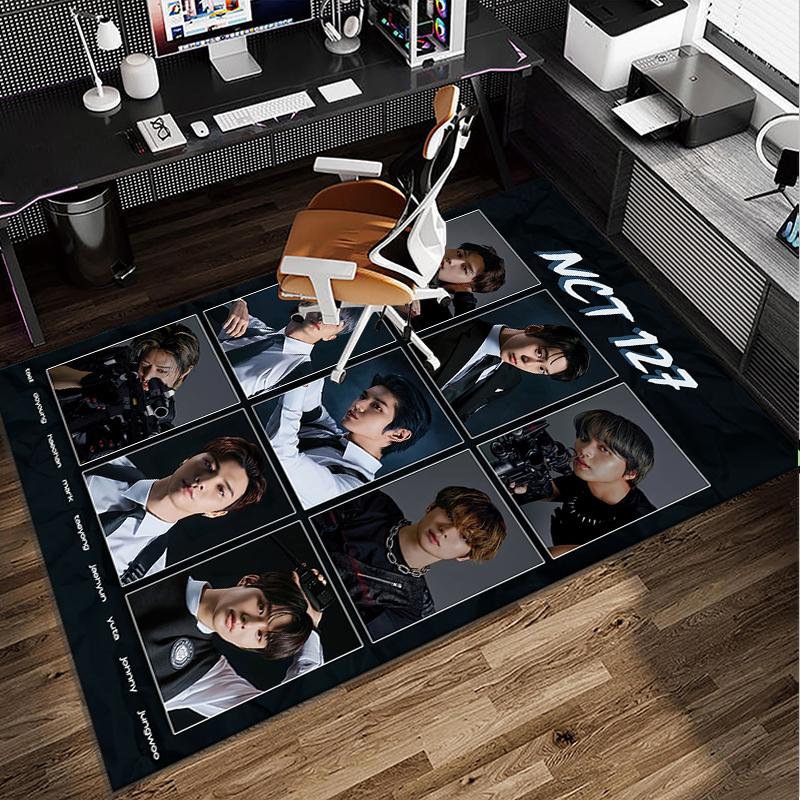 Kpop music Office Rug Chair Mat, Game Carpet, Suitable for Front Door, Bedroom, Living Room, Desk, Holiday Gift
