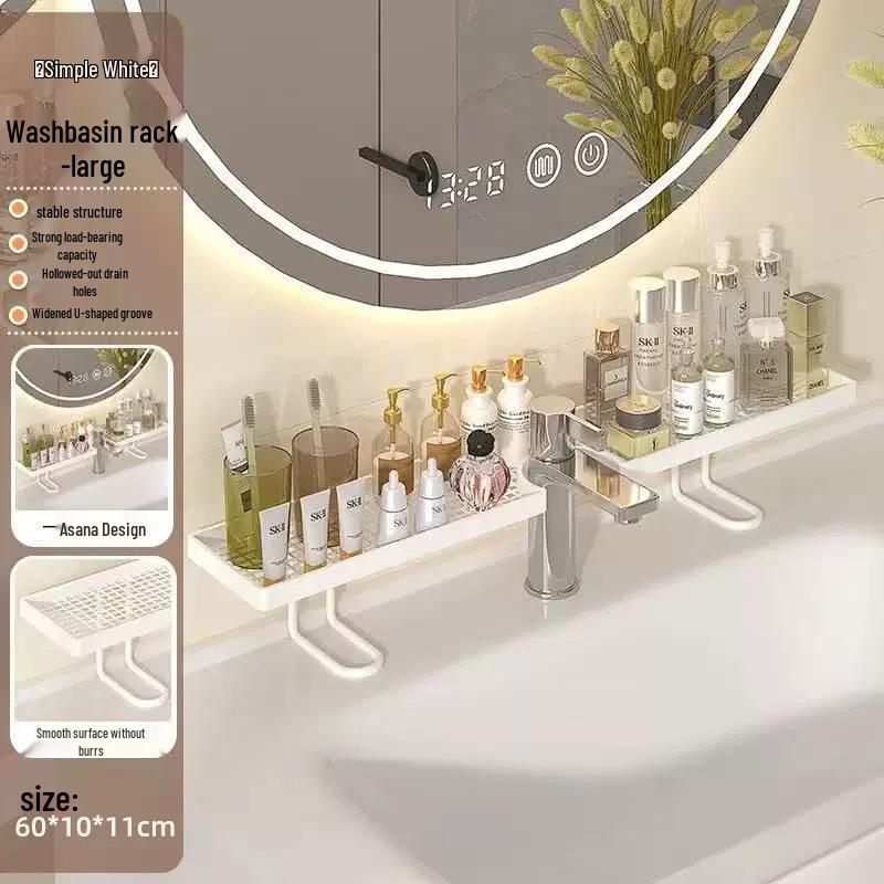 Bathroom Vanity Sink Stand with Storage Shelves and Faucet