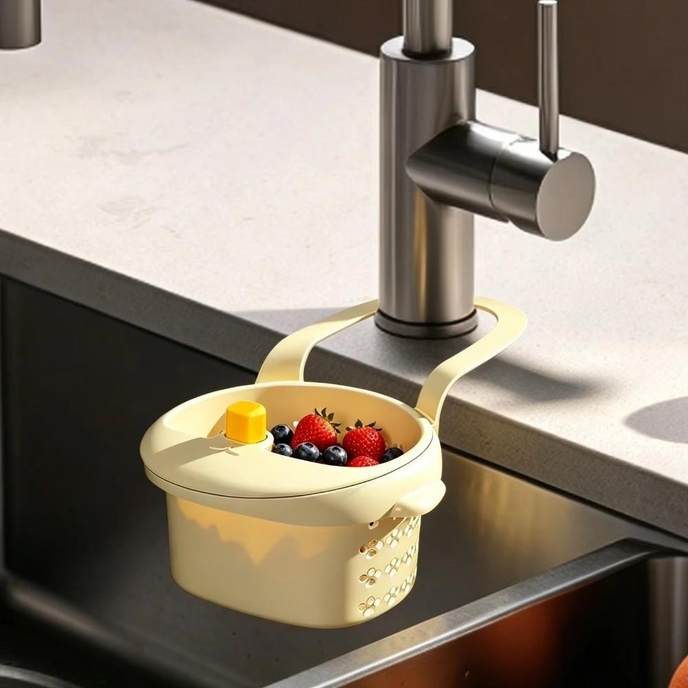 Punch-free Sink Hanging Strainer Basket Detachable Food Residue Separator  Vegetable Washing