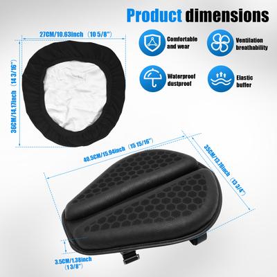 Coussin de siège de moto Gel Pliable Sièges Souples Structure Nid d'abeille 3D Absorption des Chocs & Respirant Coussin de siège en Gel pour Moto