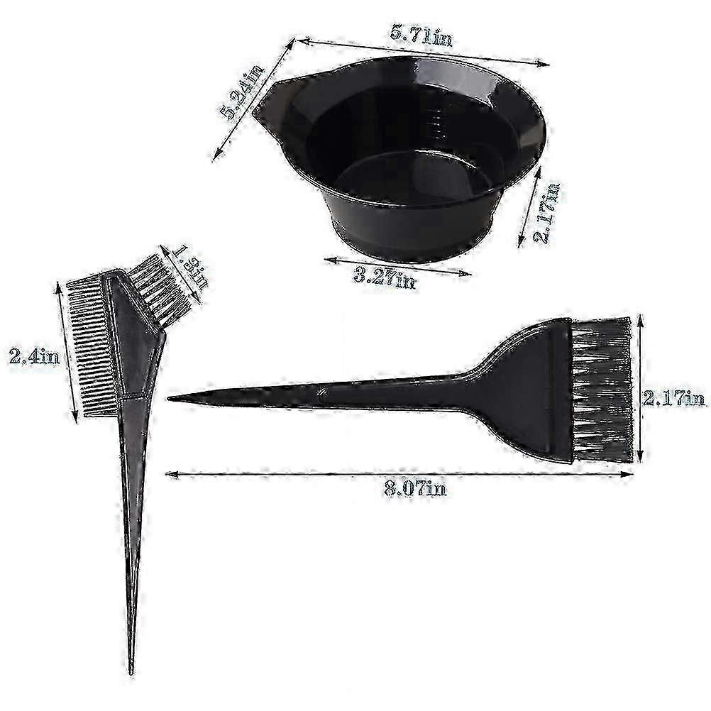 3Pcs Hair Colouring Tools, Brush Double-sided Coloring Comb and Bowl Set
