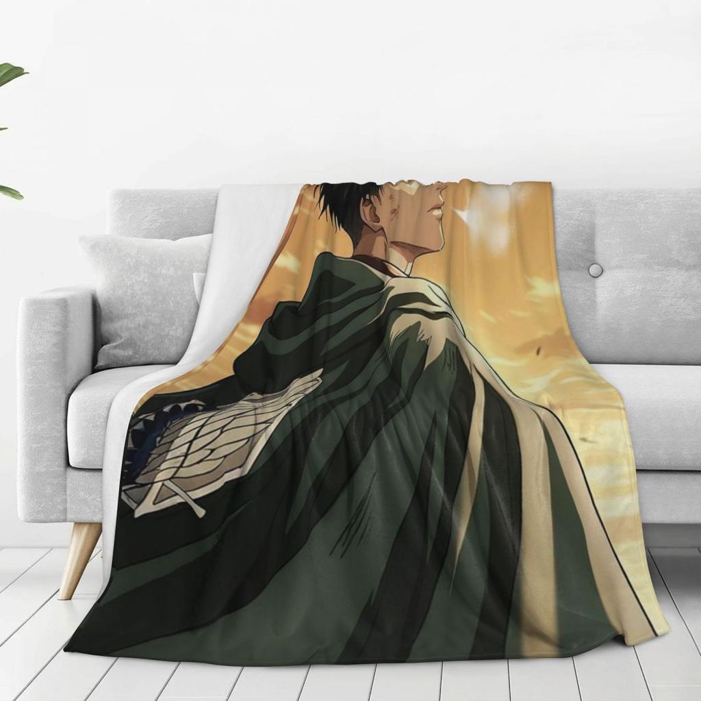 Levi Ackerman Blankets Soft Warm Flannel Throw Blanket Bedding for Bed Living room Picnic Travel Home Couch