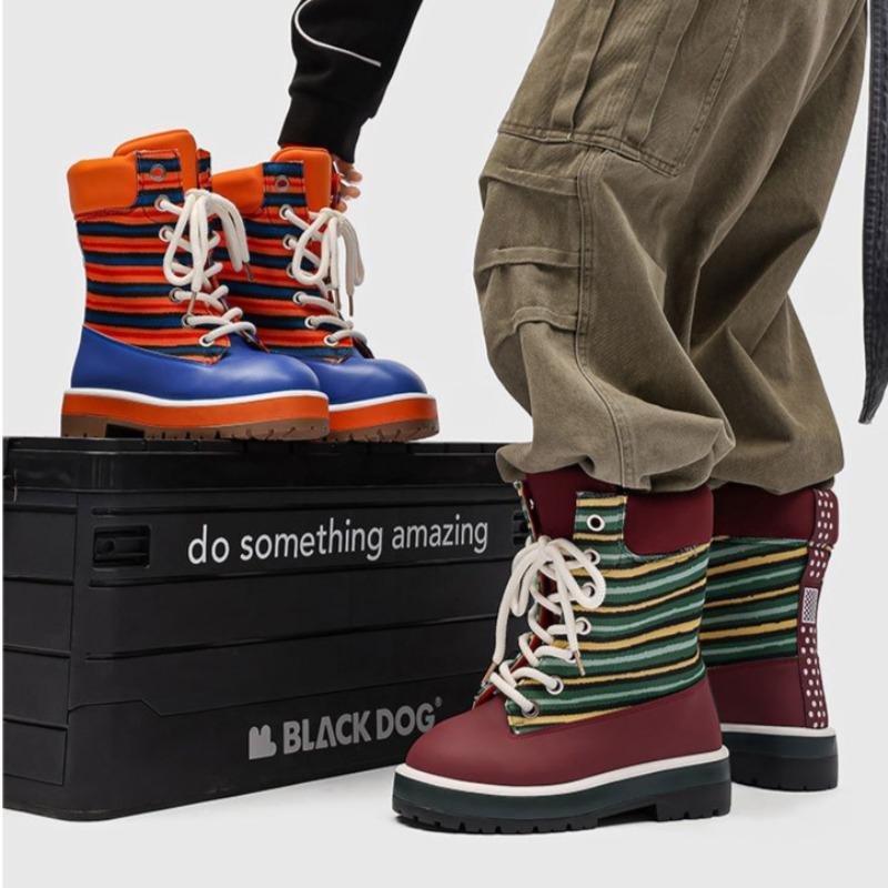 39-45 Stivali da Uomo di Alta Qualità Stivali con Plateau alla Moda Tendenza Scarpe da Uomo High Top Versatili Scarpe da Uomo con Suola Spessa Stile Tooling Botas
