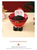 Santa Claus Ceramic Pet Bowl: Elevated Anti-Tip Design with Neck Protection for Cats and Dogs