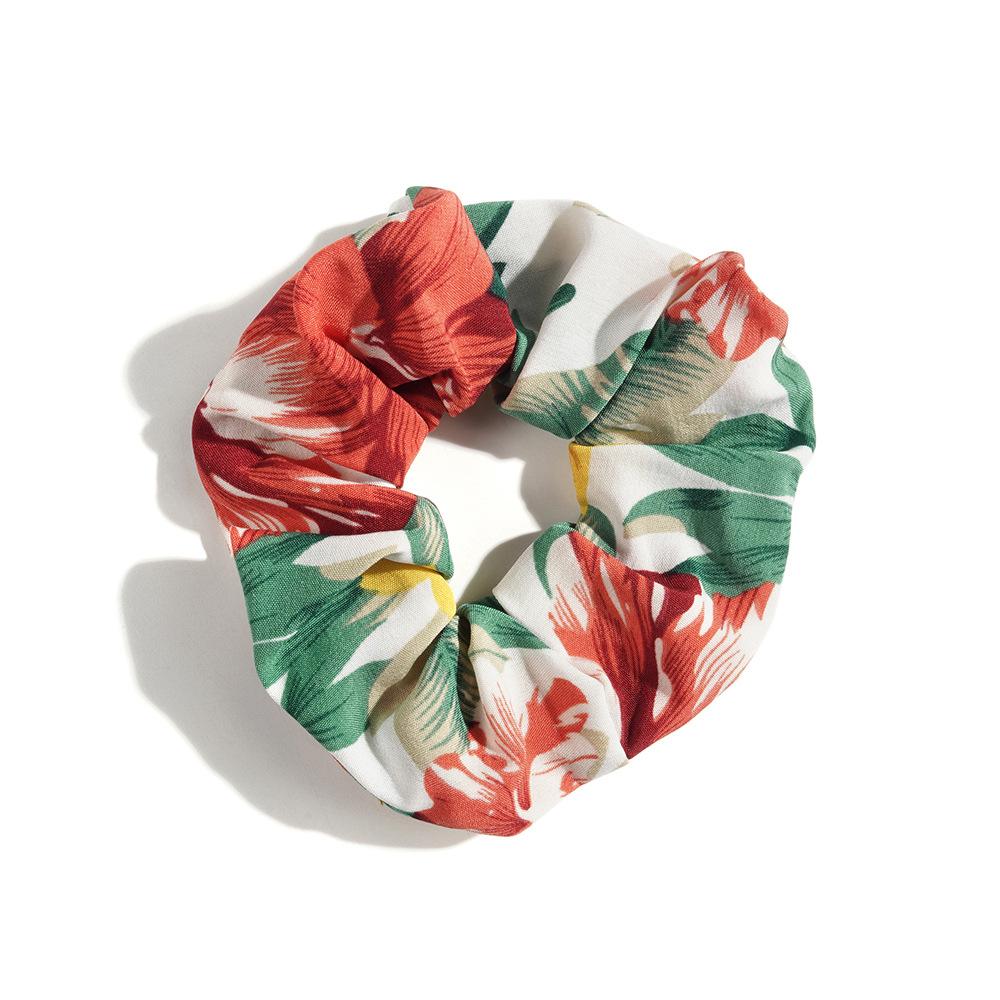 Leopard Print Hair Band Bohemian Large Intestine Band Small Fresh Commuter Rubber Band Flower Print Head Band Head Rope