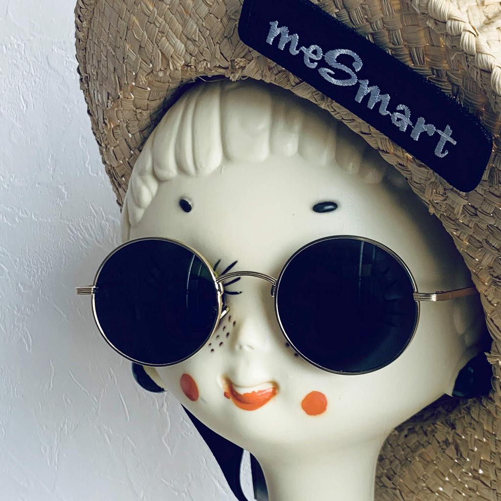 Fujiyama Stylish Round Frame Oval KIKI AKATUKI Black [meSmart] Glasses, Sunglasses, (Black Frame, Lenses)