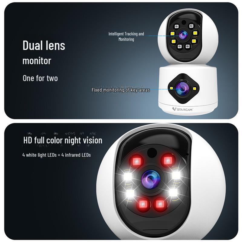 360° Wireless Home Security Camera with HD Night Vision and Mobile Remote Monitoring