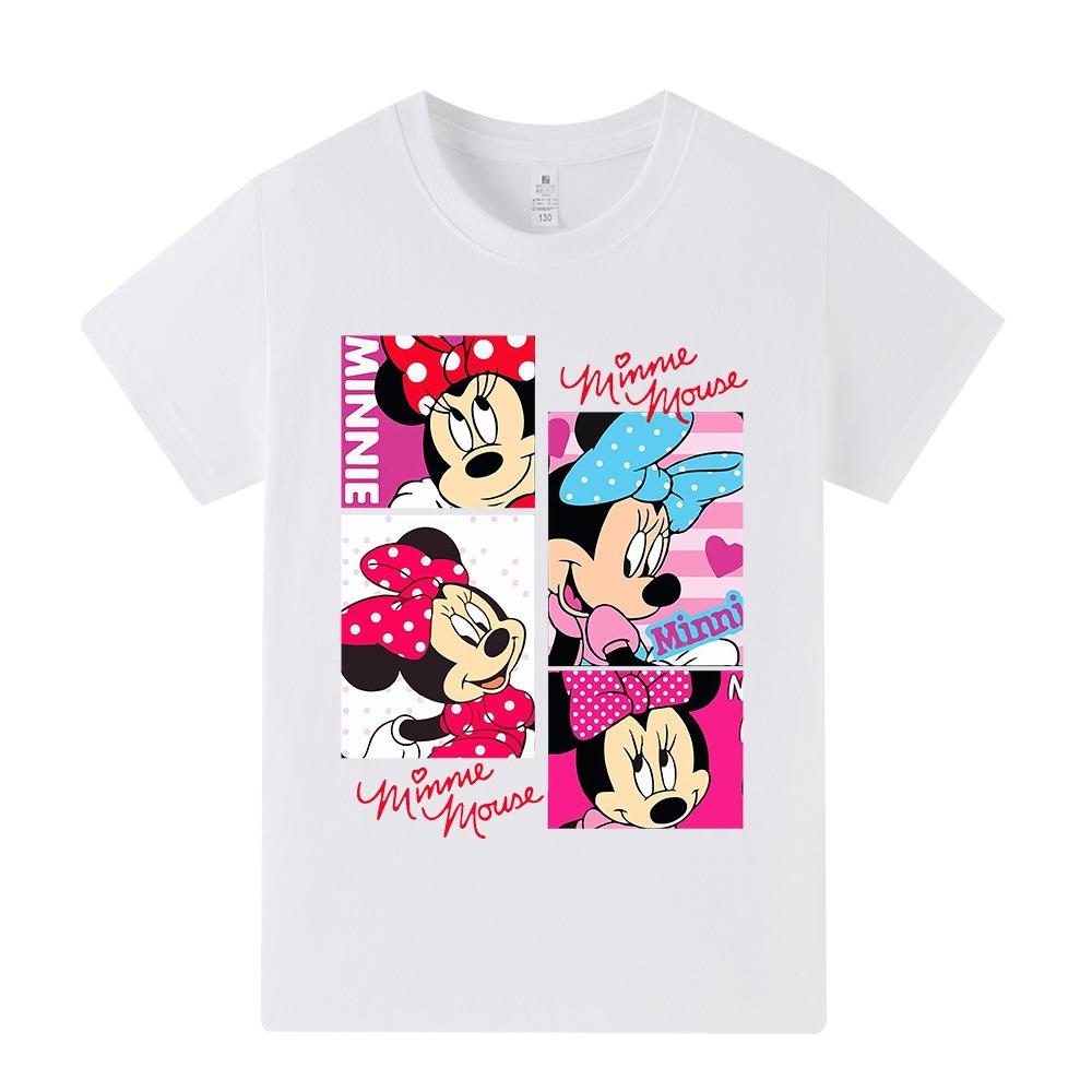Disney Fashion Summer Boys and Girls Casual Sports Cute Mini Print T-Shirt Pure Cotton High-Quality T-Shirt 110