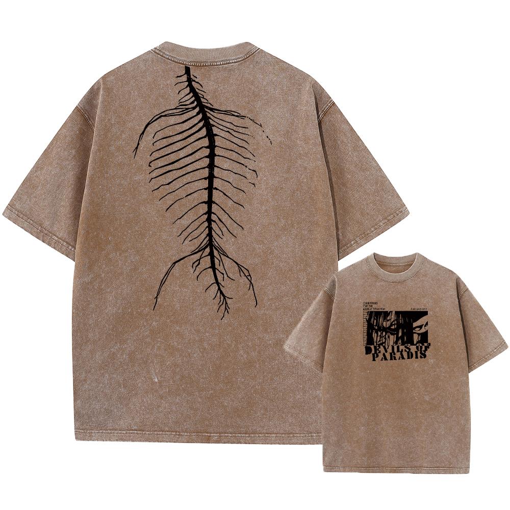 Anime Attack on Titan Syre T-skjorte Bomull Kort Ermet Trykt Streetwear Vintage Vasket T-skjorter Menn Harajuku Manga Grafisk