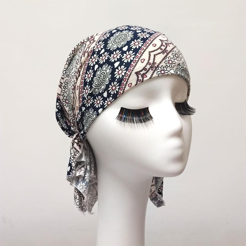 White Pirate Tricorne Bandana Chemotherapy Cap - Thin, Breathable, Adult Headwrap