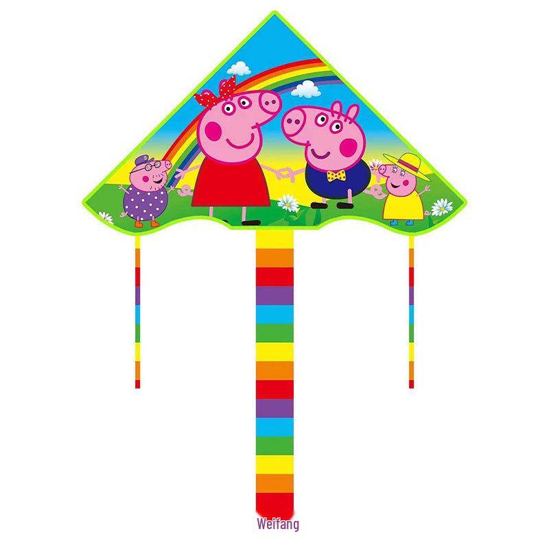 1m Cartoon Curved Edge Triangle Kite for Kids - Outdoor Flying Model