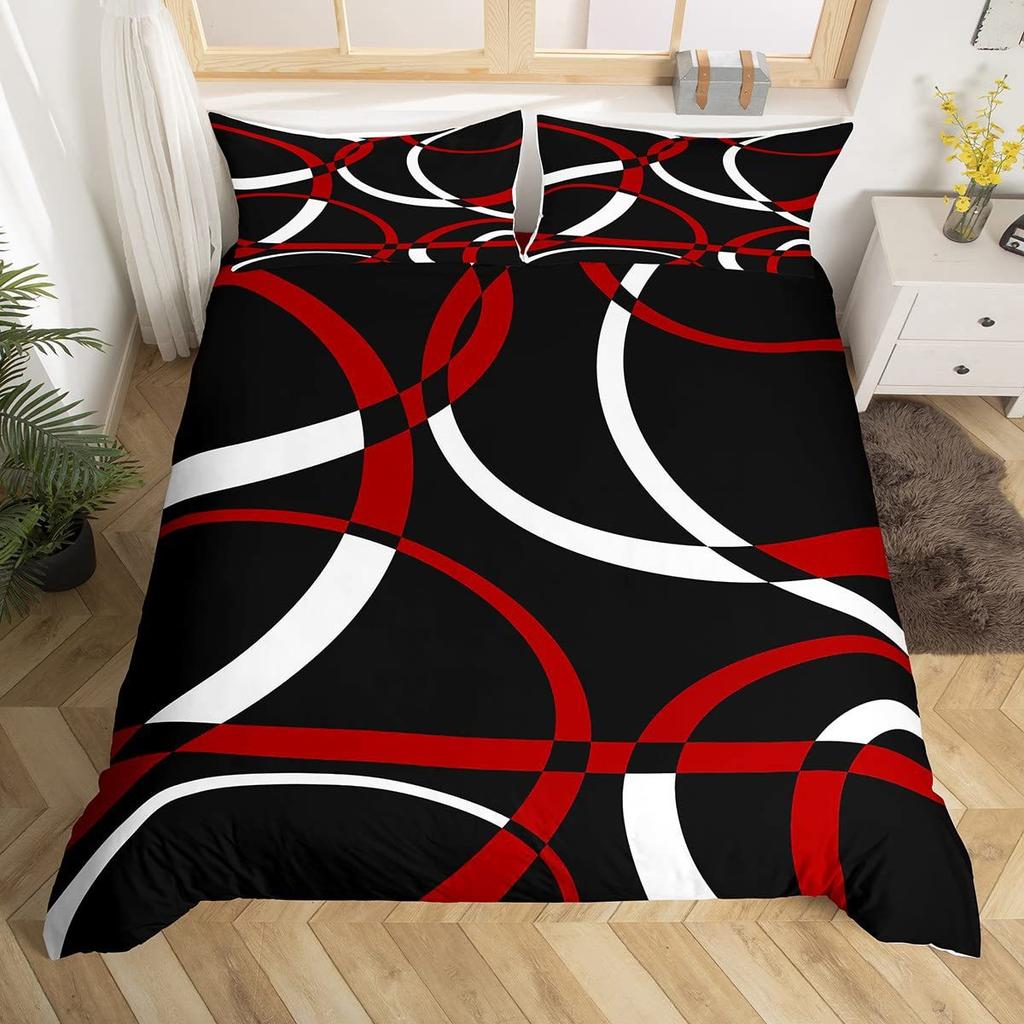 Romantic Theme Red Rose Three-Piece Quilt Cover 3D Digital Printing Bedding Set Bed Cover
