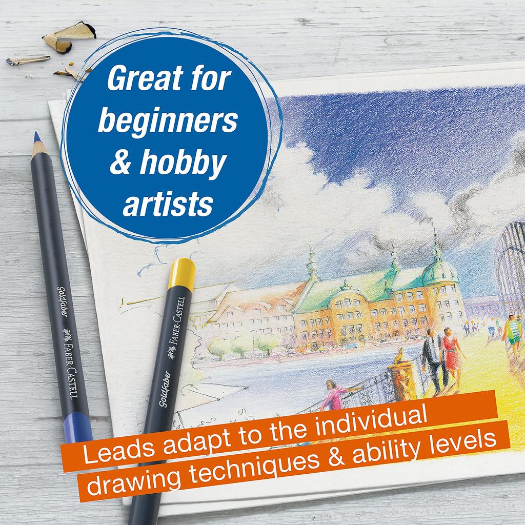 Gold Faber Colored Pencil Tin 24 Faber-Castell Set, Pencils.