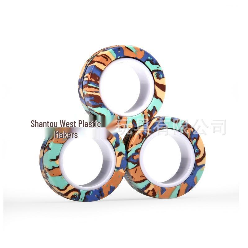 Army Green Graffiti Magnetic Ring Bracelet & Finger Spinner