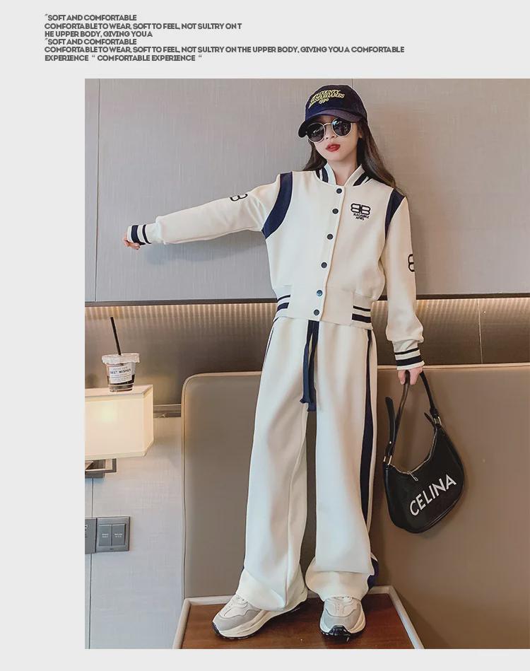 Stilvolle Frühlings- und Herbstsportbekleidung für Mädchen: Trendiges Zweiteiler-Set für Kinder