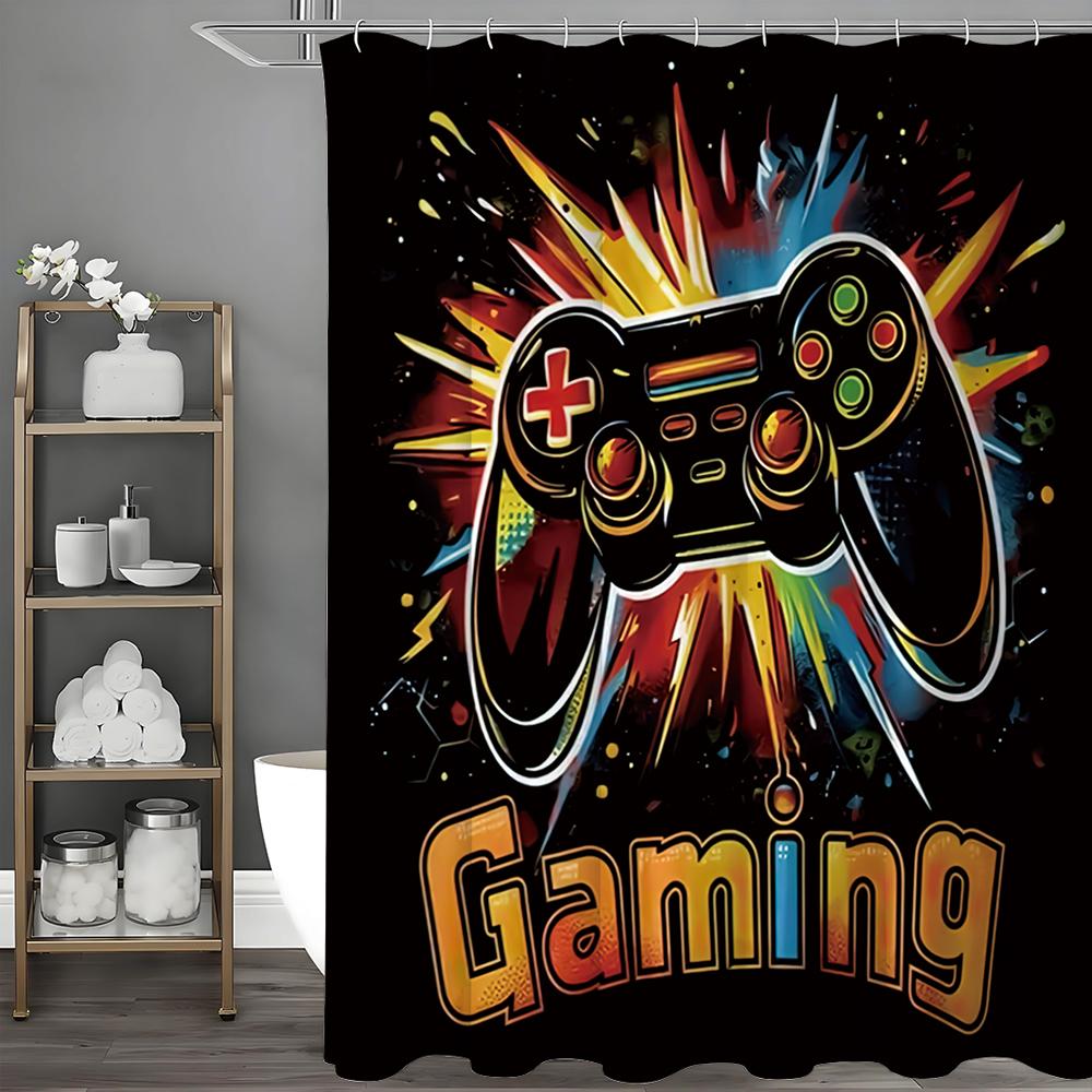 

Крутая консольная игровая шторка для душа, декоративная шторка для душа для ванной комнаты, водонепроницаемая шторка для душа с крючками 90*180cm