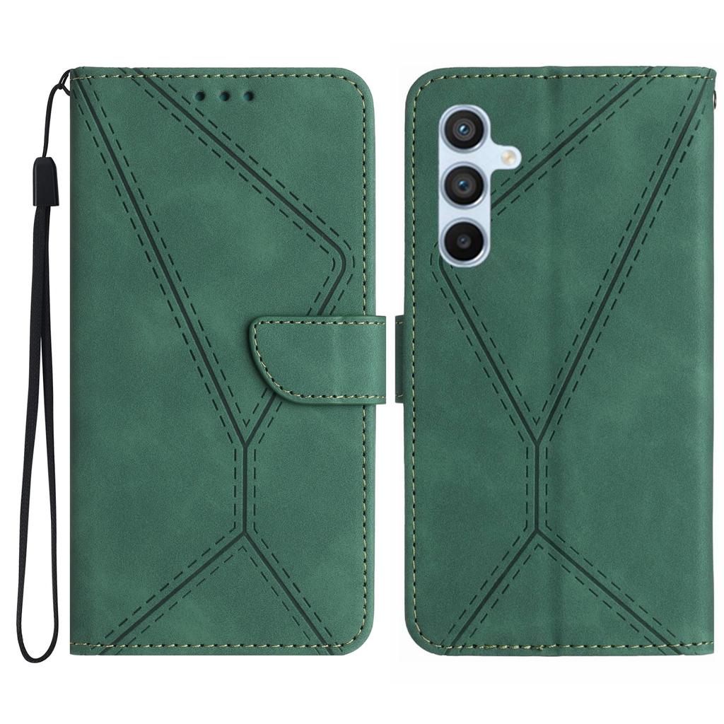 HT05 For Samsung Galaxy A16 5G/A16 4G Phone Case Skin-Touch Lines PU Leather Flip Cover