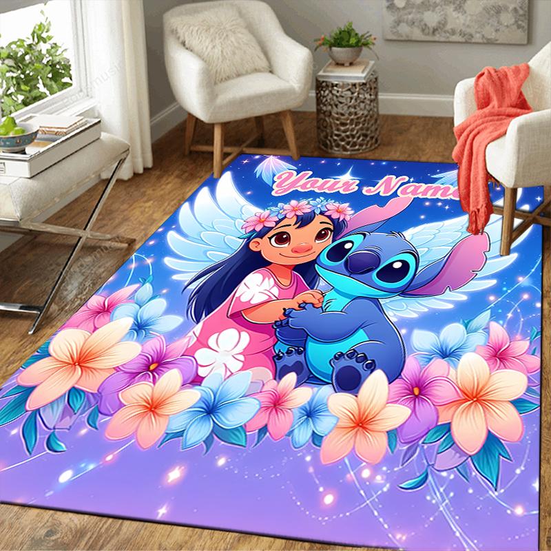 Custom 1Pc Lilo Stitch Galaxy Adventure Rug Office Carpet Indoor Outdoor Entrance Doormat Nonslip Soft And Comfortable Living Room D291616