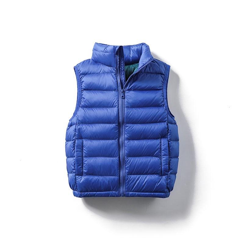 Kinder Slim Fit Daunenweste - Unisex Stehkragen Oberbekleidung