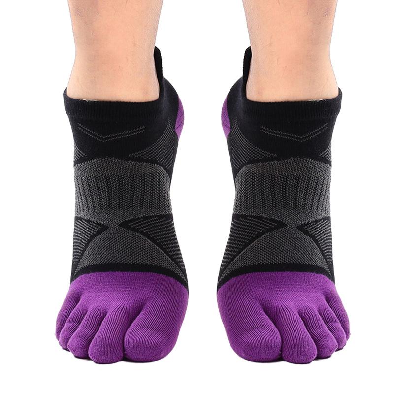 

1 пара носков с пальцами, дышащие носки с раздельным носком, мягкие чулки, мужские хлопковые спортивные носки, впитывающие пот, повседневные фиолетовый