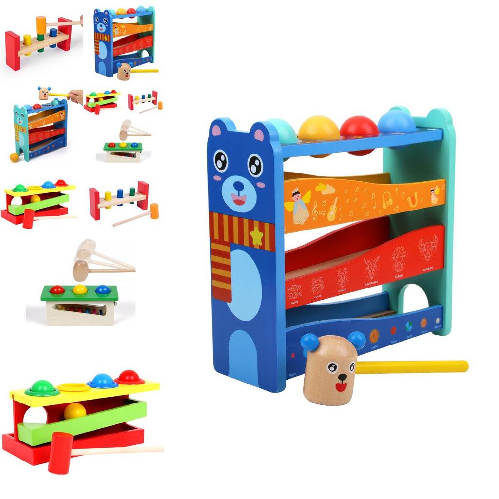 Wooden Pounding Toy For Kids Handeye Coordination Educational Game For Early Learning