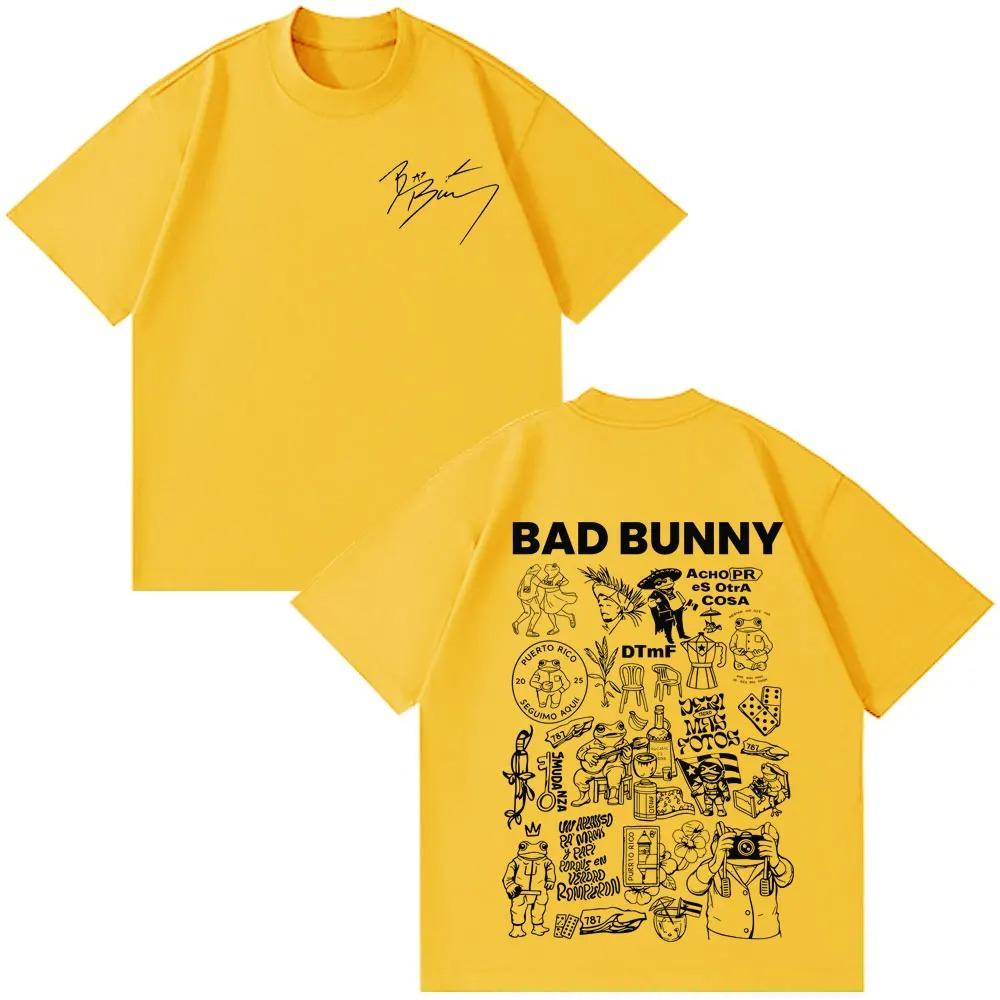 Unisex Women Fashion T Shirts Rapper Bad Bunny Tour 2026 Debi Tirar Mas Fotos DTMF Merch T-shirt Cotton Casual Vintage T-shirts