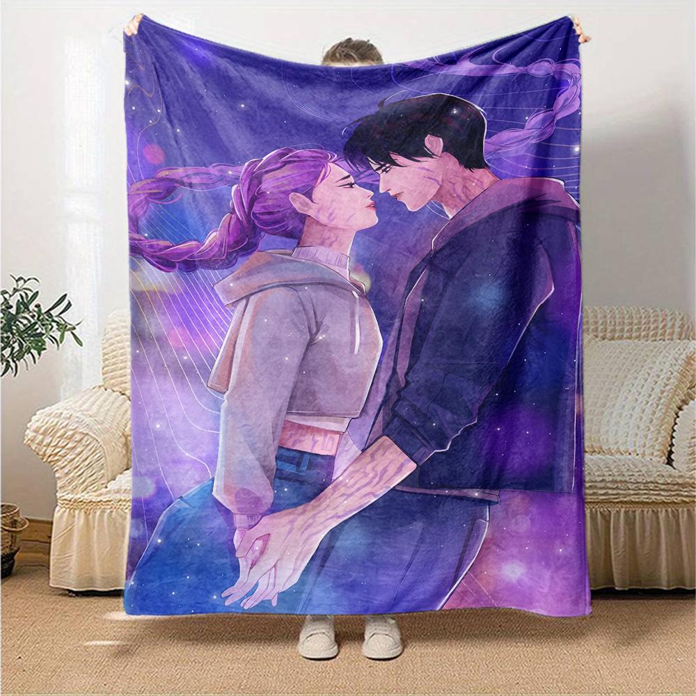 1pc KPop Demon Hunters18 Blanket, Gift, for Men and Women, Soft Blanket, Good for Sofa Bed Couch Travel, Lightweight Flannel Blanket
