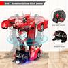 Coche Robot Transformable con Control Remoto 2 en 1, Mini Coche de Carreras RC de Juguete, Transformación Automática, Regalo Educativo STEM para Niños