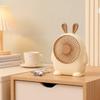 5xSmall Tabletop Fan Circular Grille USB Desk Stable Base for Desktop, Dorm Room Pink Rabbit