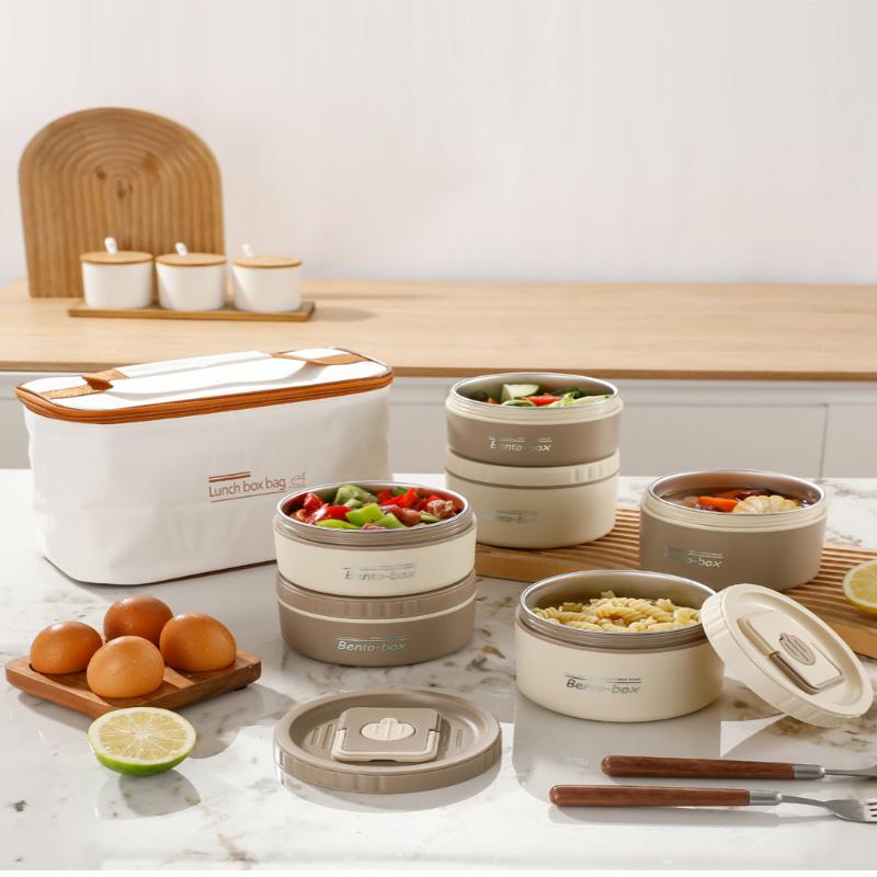 Termosowy lunchbox izolowany 304 stal nierdzewna zestaw bento przenośny szczelny pojemnik na żywność