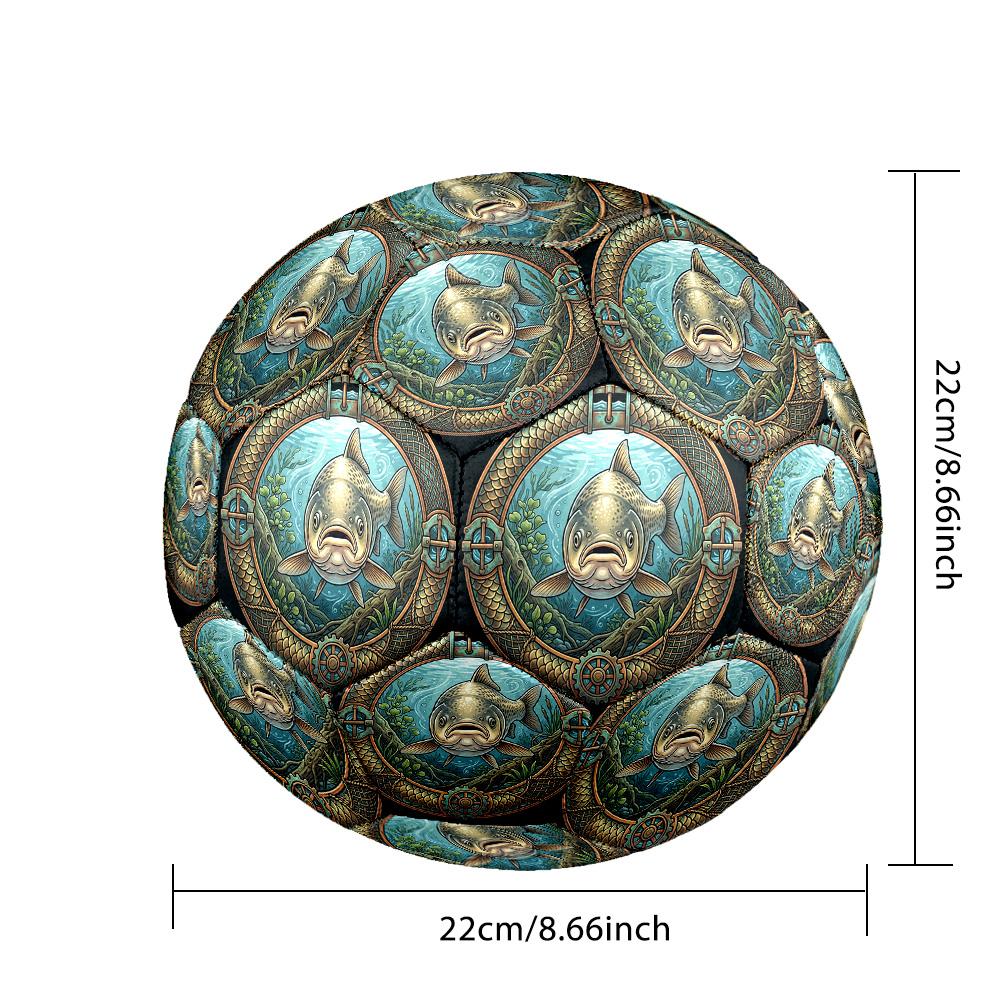 Underwater Mechanical Fish Scene Round Football Size 5 Adult Ball Suitable for Training Matches and Outdoor Team.
