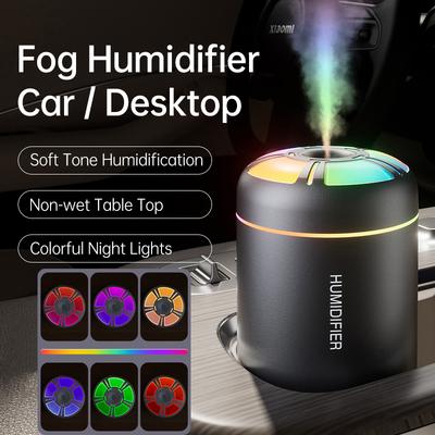 Portable Mini Air Humidifier Aroma Essential Oil Diffuser for Home Car Aromatherapy 180ML Aroma Humidifier with LED Color Lamp