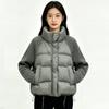 European and American Winter New Stand-up Collar Knitted Sleeves Splicing Shoulder Sleeves Down Cotton Clothes Women's Short Fashion Casu