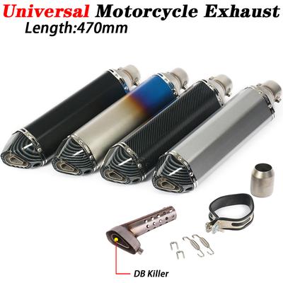 Silenciador de Escape Universal para motocicleta de 470mm, tubo silenciador modificado con silenciador extraíble BD Killer para Ninja400 Z250 R1