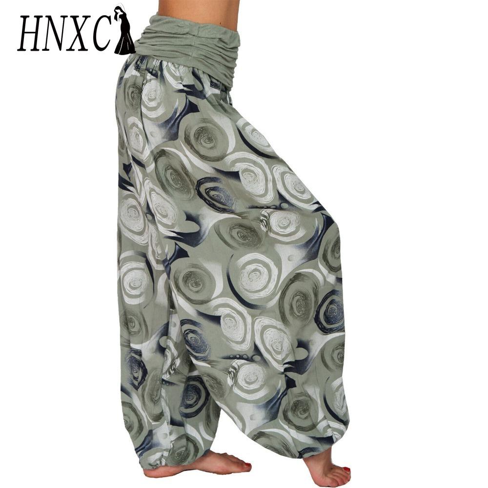 HNXC 15 Culori Pantaloni Lungi Casual Elastici Talie Mărime Mare Imprimeu Drept Largi Pantaloni Lungi Haren