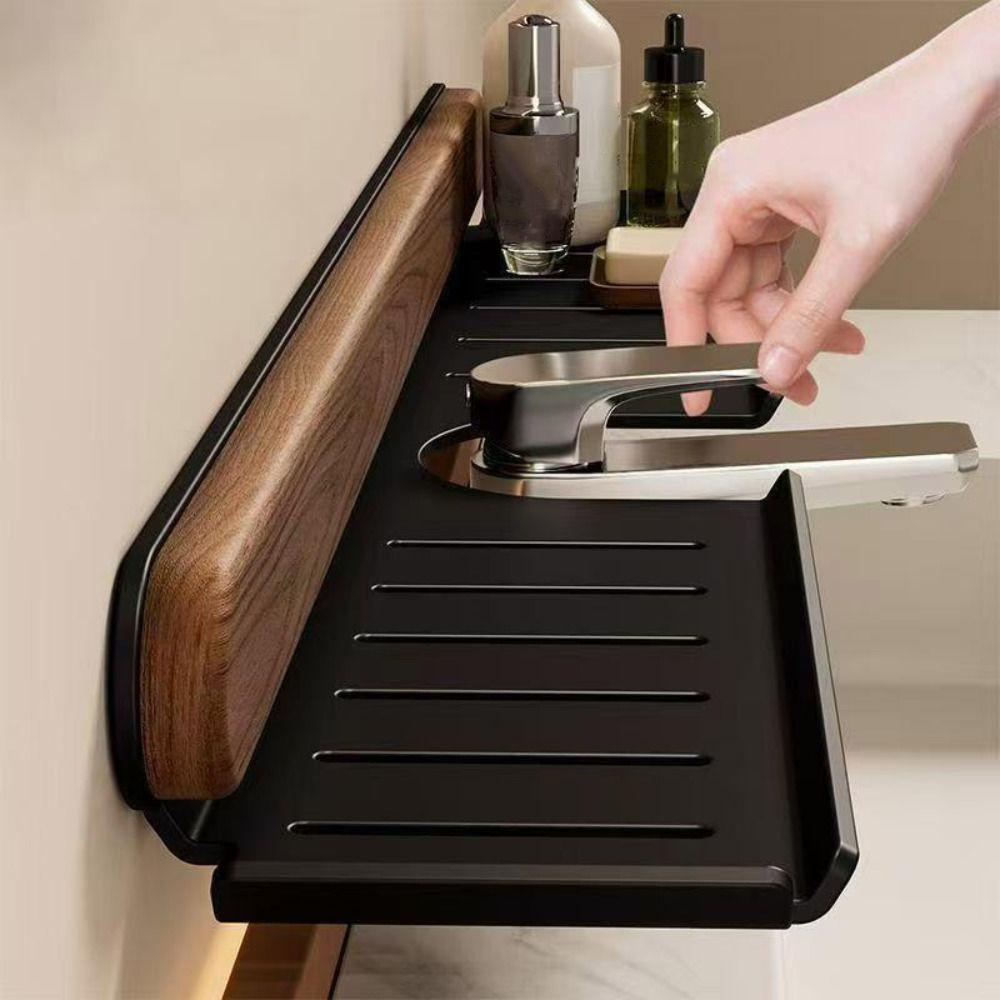 Without Holes Drilled Storage Rack No-Drill Large Capacity Wall-Mounted Shelf Water Drainage Space Saving Bathroom Shelf