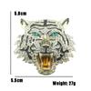 Rhinestone Tiger Brooches Roaring Animal Badge Backpack Tiger Head Pin  Banquet Party