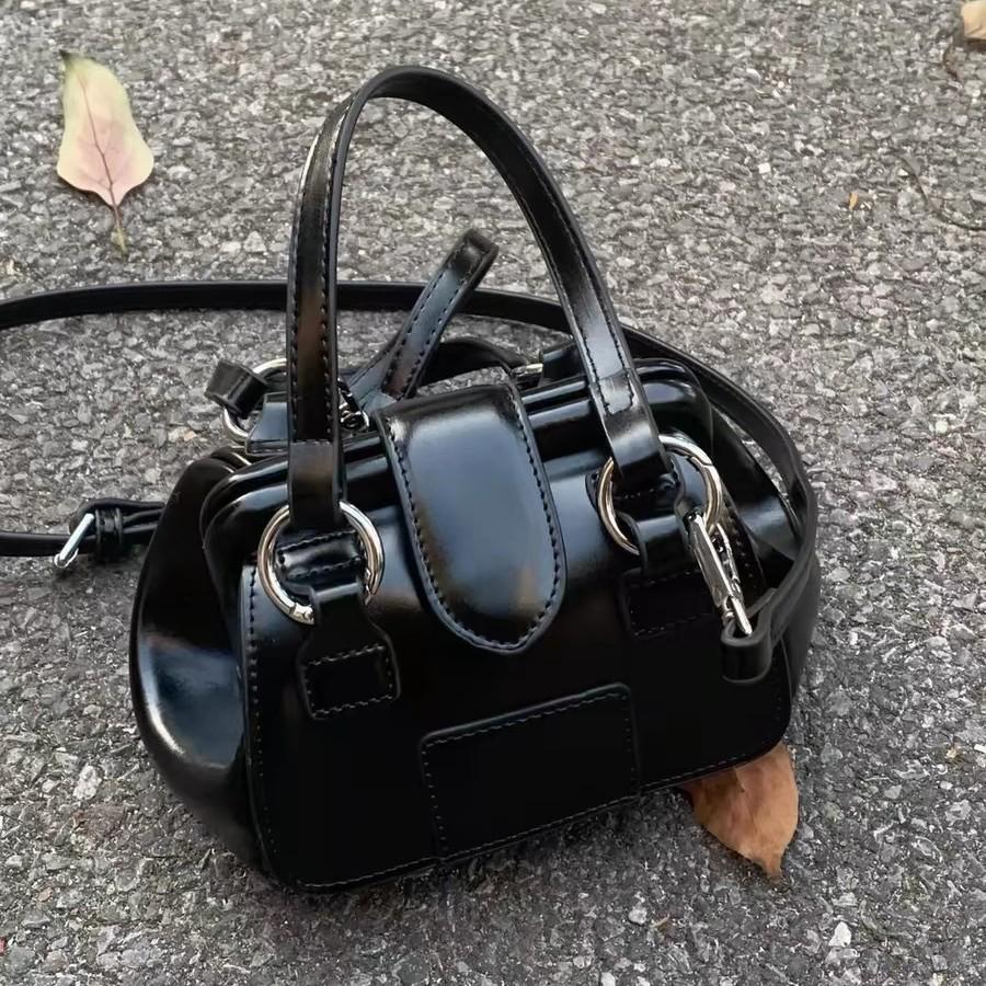 Geantă Mini de Mână Niche Retro cu Cataramă Metalică Femei 2024 - Geantă Simplă Versatilă de Umăr/Crossbody