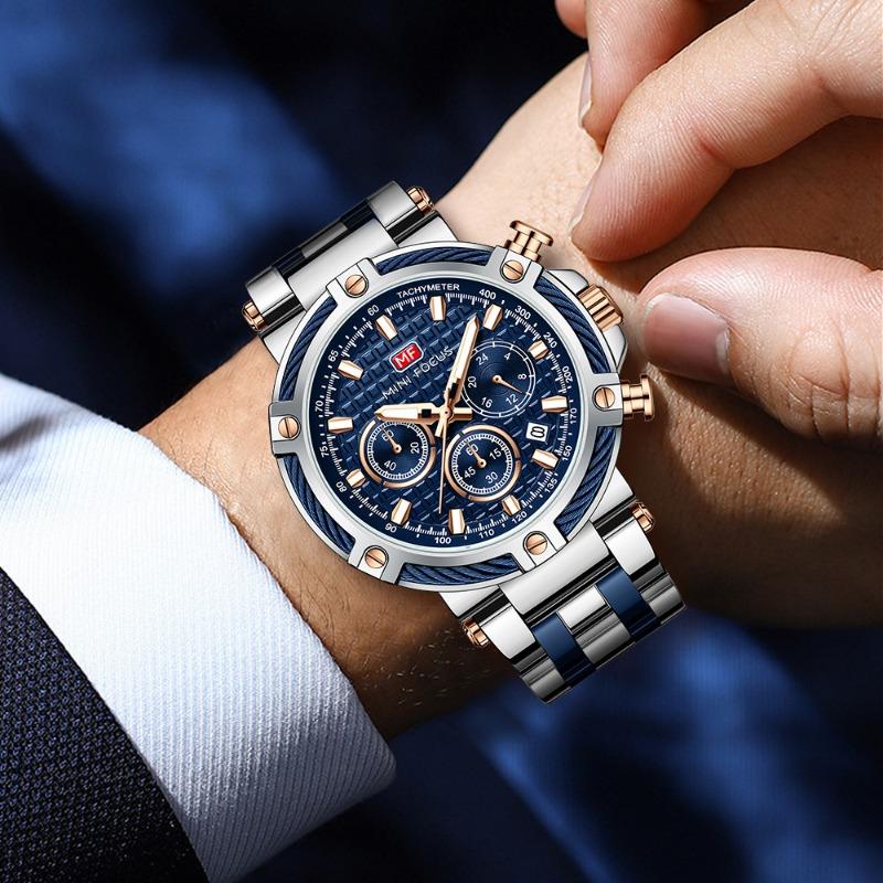 Watch, Casual Men's Watch Waterproof Quartz Watch Luminous Steel Belt Men's Watch