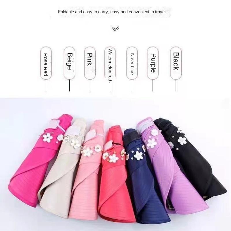 Solhatt för kvinnor Vikbar Stor brätte Solskydd Strandhatt UV-skydd