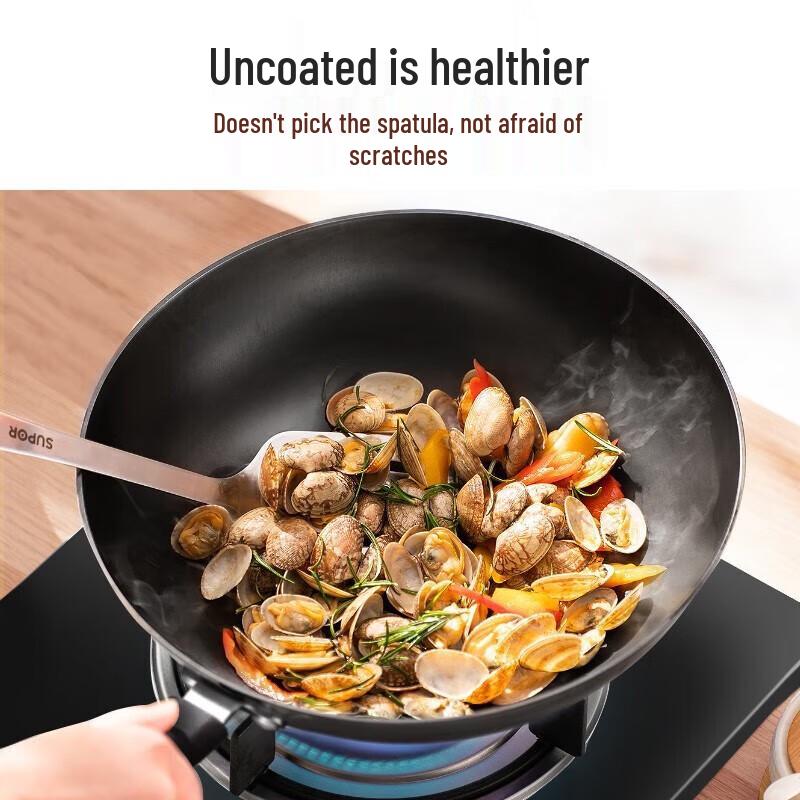 SUPOR Non-Coated Cast Iron Wok