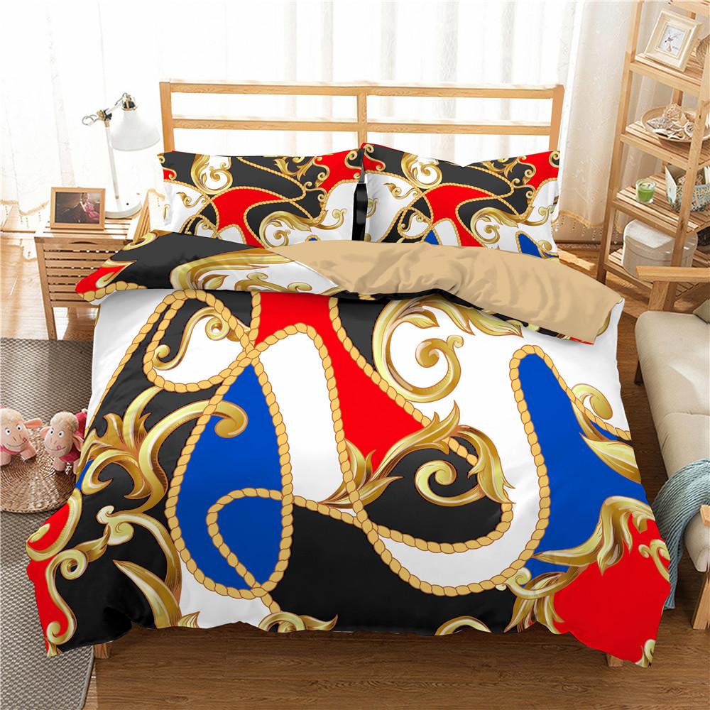 Dark Gold Theme Duvet Cover Set 3D Print Polyester Comforter Cover King Queen Twin Full Size for Men Women Kid Girls Bedding Set