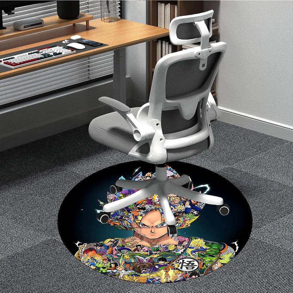 1pc Dragon Ball Characters Office Round Area Rug,  Under Office Chairs Bedroom Living Room Home Decor A0926189