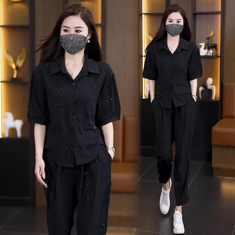 Stylish Age-Reducing Summer Suit Set for Women 2026: Chic Two-Piece Shirt & Pants for a Youthful Look