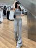 High-Waist Ice Silk Flare Yoga Pants - Slimming & Casual Sportswear