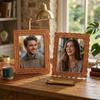 Boho Style Vintage Rattan Photo Frames PP Woven 4x6 Inch Picture Frame Handmade Rustic Charm Wicker Photo Frames Home Decoration
