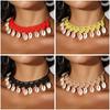Semplice Corda Conchiglia Intrecciata a Mano Guscio Marino Collane da Spiaggia Stile Boemo Corda Fatta a Mano Choker