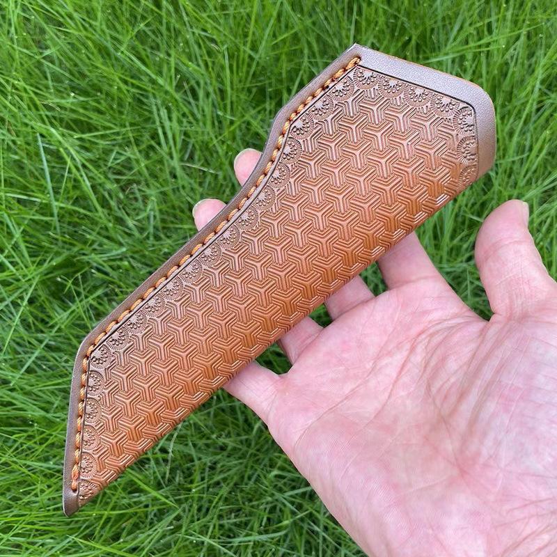 21CM Carve Designs Fixed Knife Holder Full Grain Cowhide Scabbard Universal Knife Cover Case for Hunting Knife Holsters